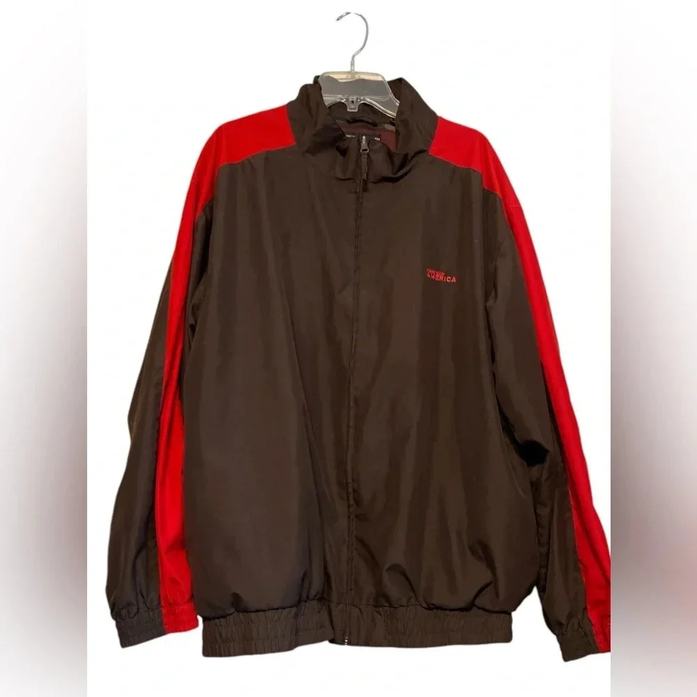 Perry Ellis America lightweight jacket brown/red size 2XT